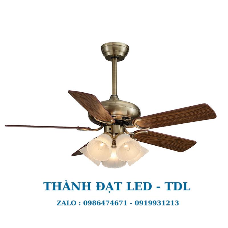 Quạt trần đèn trang trí DCT Fan 137 cánh gỗ - Thành Đạt Led