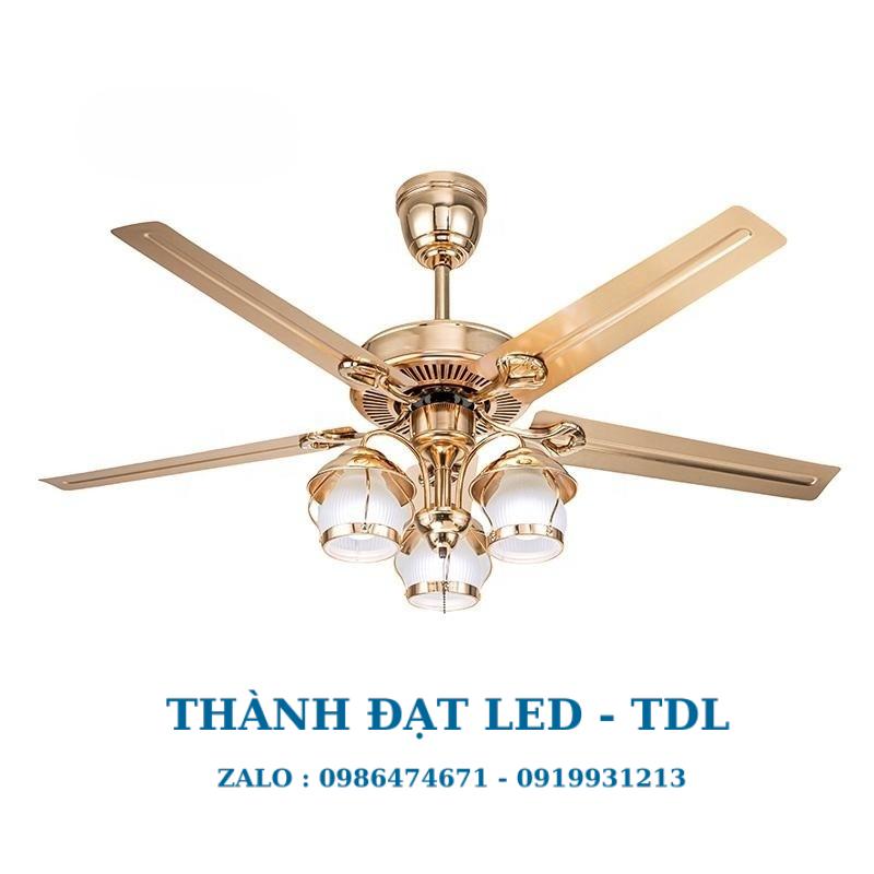 Quạt trần đèn trang trí DCT Fan 104 Cánh kim loại 5 Cánh - Thành Đạt Led
