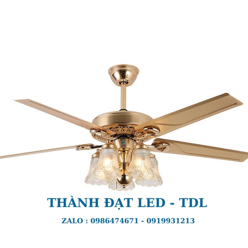 Quạt trần đèn trang trí DCT Fan 108 Cánh gỗ Plywood 5 Cánh - Thành Đạt Led