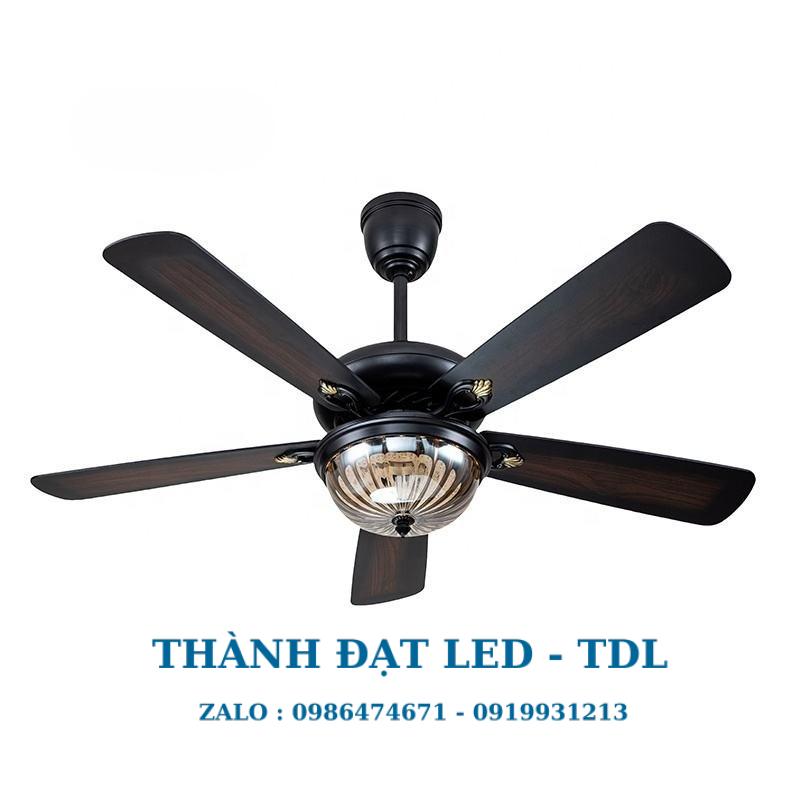 Quạt trần đèn trang trí DCT Fan 135 Cánh gỗ Plywood 5 Cánh - Thành Đạt Led